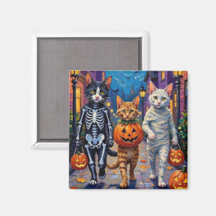 Turkish Angora Cats In Halloween Costumes Magnet