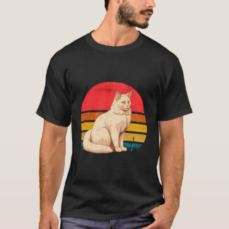 Turkish Angora Sunset Retro Vintage Design Mum Dad T-Shirt
