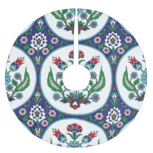 Turkish arabic, tulip flowers, seamless pattern. brushed polyester tree skirt