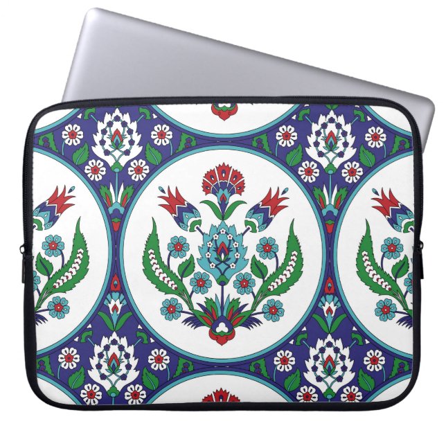 Turkish arabic, tulip flowers, seamless pattern. laptop sleeve (Front)