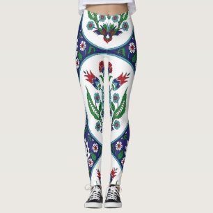Turkish arabic, tulip flowers, seamless pattern. leggings