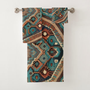 Turkish Beautiful Old Pattern Modern Collection Bath Towel Set