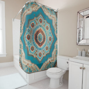 Turkish Beautiful Old Pattern Trendy Collection Shower Curtain