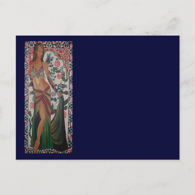 Turkish Belly Dancer With Traditional Art Backgrou Postcard (Front)