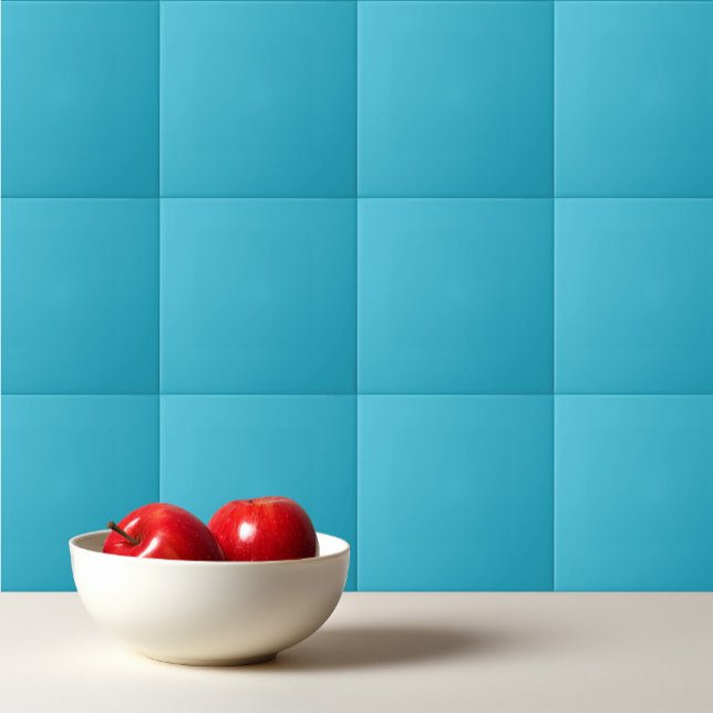 Turkish blue - Solid colour teal aqua blue Ceramic Tile (Creator Uploaded)