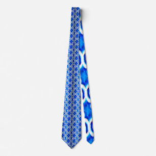 Turkish Blue Tile Pattern Tie