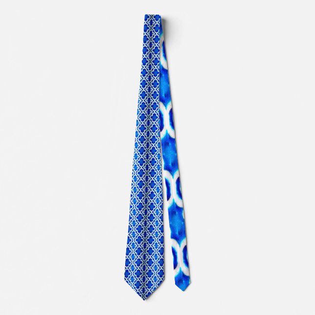 Turkish Blue Tile Pattern Tie (Front)