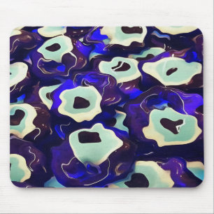 Turkish Boncuk Eye Shaped Amulet Bizarre Art Mouse Pad