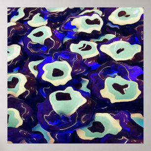 Turkish Boncuk Eye Shaped Amulet Bizarre Art Poster