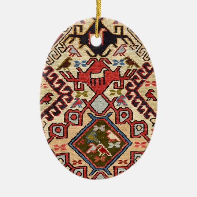 Turkish Carpet #1 Ceramic Ornament (Front)