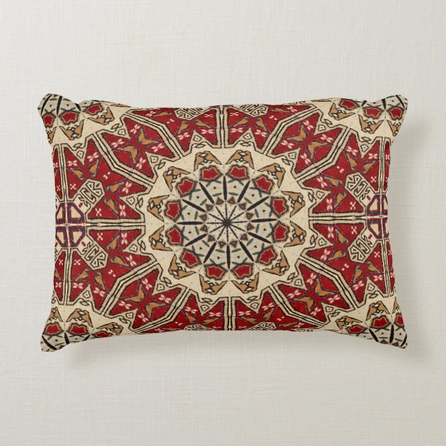 Turkish carpet kaleidoscope decorative cushion (Front)
