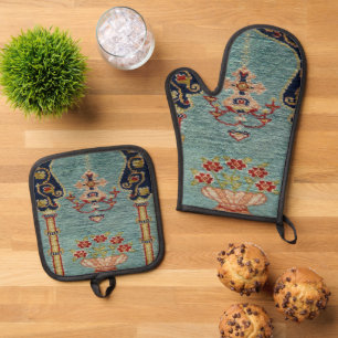 Turkish Carpet Oven Mitt & Pot Holder Set
