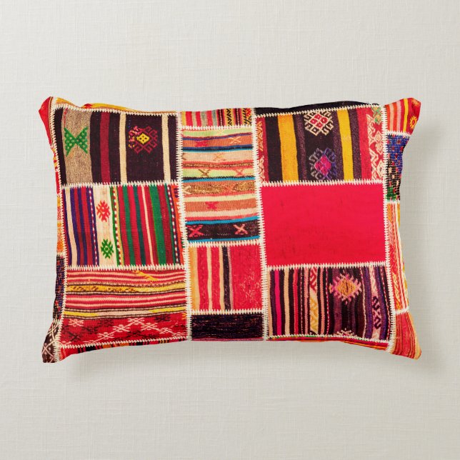 Turkish carpet patchwork handmade. Patchwork patte Decorative Cushion (Front)