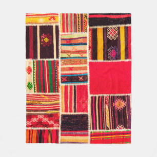 Turkish carpet patchwork handmade. Patchwork patte Fleece Blanket