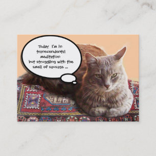 TURKISH CAT IN TRANSCENDENTAL MEDITATION BUSINESS CARD