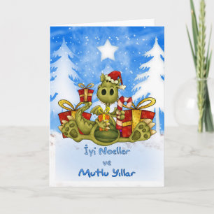 Turkish Christmas Card — Cute Dragon — İyi Noeller