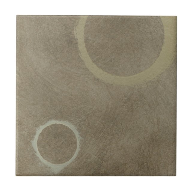 Turkish Coffee Glaze - Two Circles Ceramic Tile (Front)