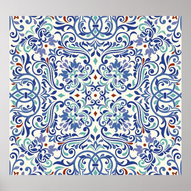 Turkish Colourful: Endless Tile Elegance. Poster (Front)