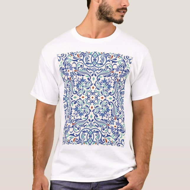 Turkish Colourful: Endless Tile Elegance. T-Shirt (Front)