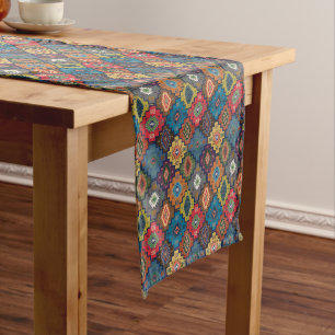 Turkish Colourful Ethnic Motif Pattern  Short Table Runner