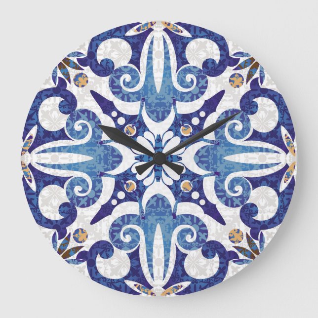 Turkish Colourful: Vintage Eastern Pattern Large Clock (Front)