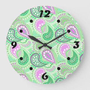 Turkish cucumbers abstract polka dot pattern large clock