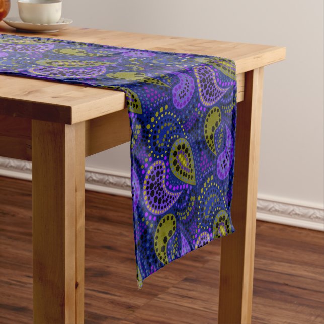 Turkish cucumbers abstract polka dot pattern  short table runner (In Situ)