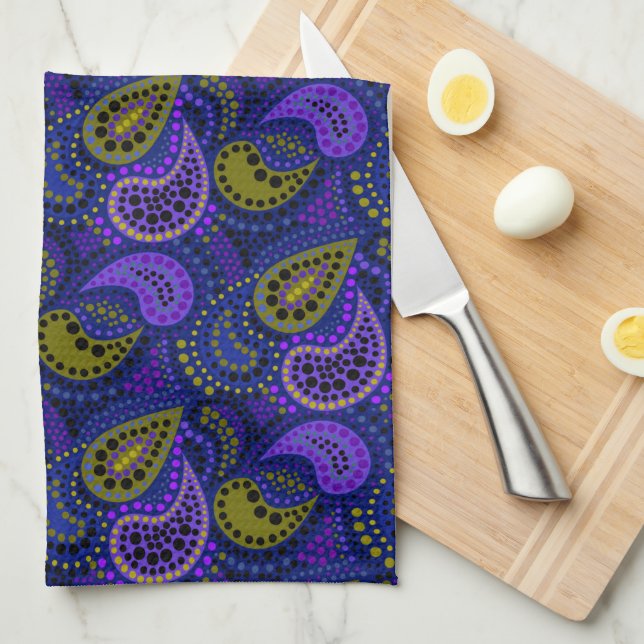 Turkish cucumbers abstract polka dot pattern  tea towel (Quarter Fold)