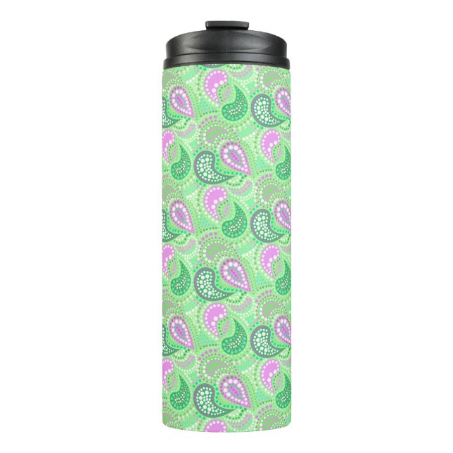Turkish cucumbers abstract polka dot pattern  thermal tumbler (Front)