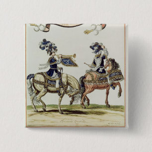 Turkish Drummer and Trumpeter 15 Cm Square Badge