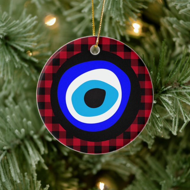 Turkish Evil Eye Talisman, Arabic Amulet, Greek Ceramic Ornament (Tree)