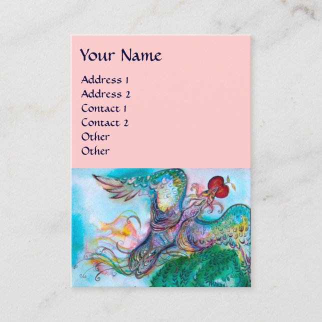 TURKISH FAIRY TALE / FLYING PHOENIX WITH APPLE BUSINESS CARD (Front)