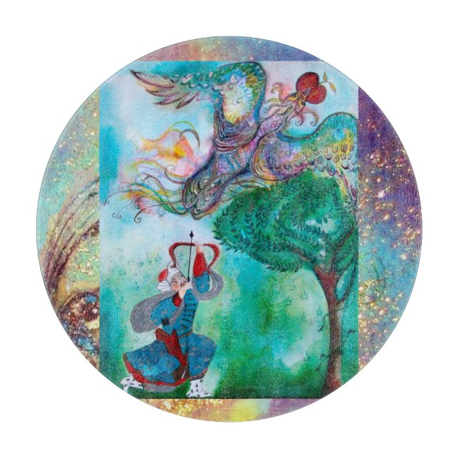 TURKISH FAIRY TALE / PHOENIX AND ARCHER CUTTING BOARD (Front)