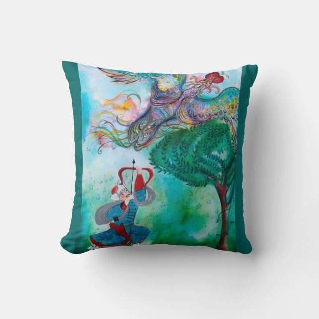 TURKISH FAIRY TALE / PHOENIX AND ARCHER ,Green Cushion (Front)
