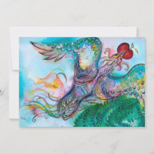 TURKISH FAIRY TALE / PHOENIX WITH APPLE ,blue Announcement