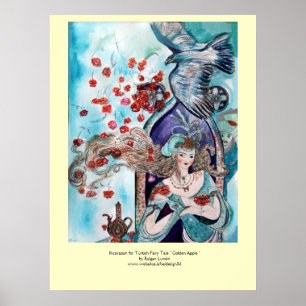 TURKISH FAIRY TALE / PRINCESS,RED ROSES AND HAWK POSTER