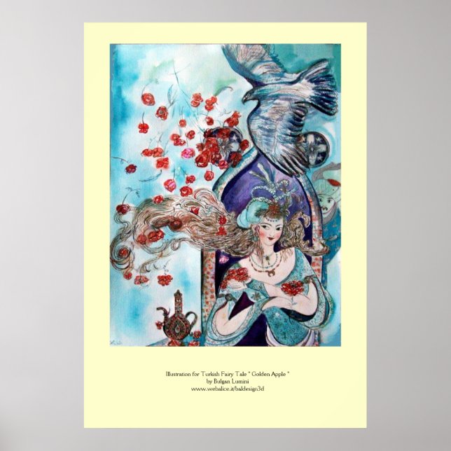 TURKISH FAIRY TALE / PRINCESS,RED ROSES AND HAWK POSTER (Front)
