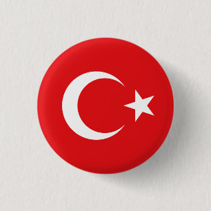 Turkish flag 3 cm round badge