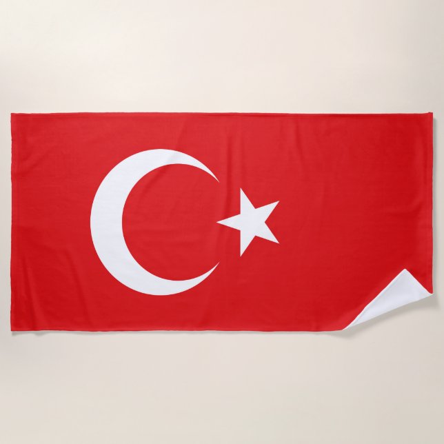 Turkish flag beach towel (Front)