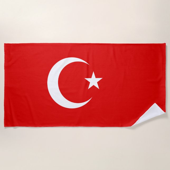 Turkish flag beach towel (Front)