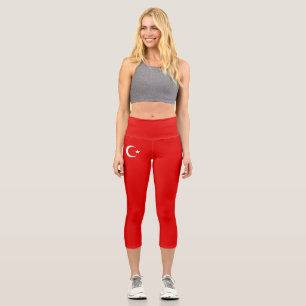 Turkish flag capri leggings