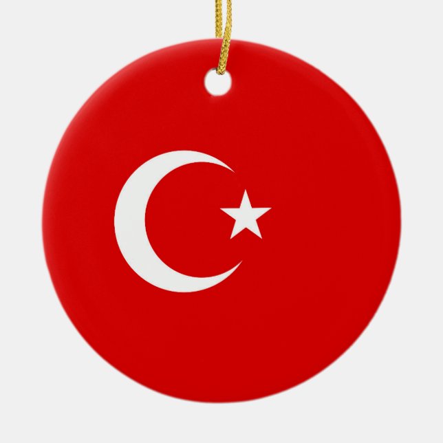 Turkish flag ceramic ornament (Front)