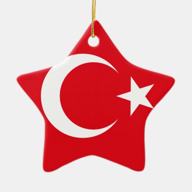 Turkish Flag Ceramic Ornament (Front)