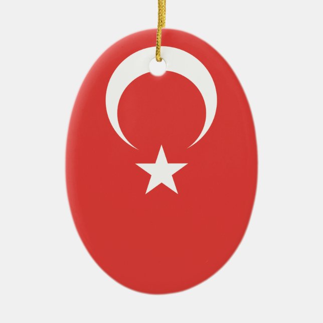 Turkish Flag Ceramic Ornament (Front)