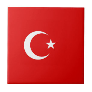 Turkish flag ceramic tile
