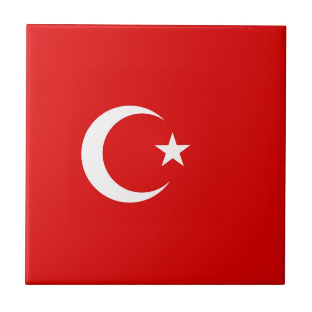 Turkish flag ceramic tile (Front)