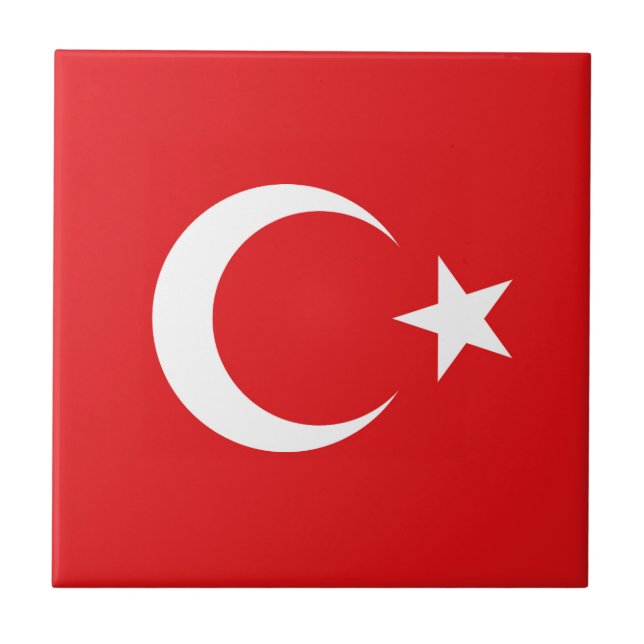 Turkish flag ceramic tile (Front)