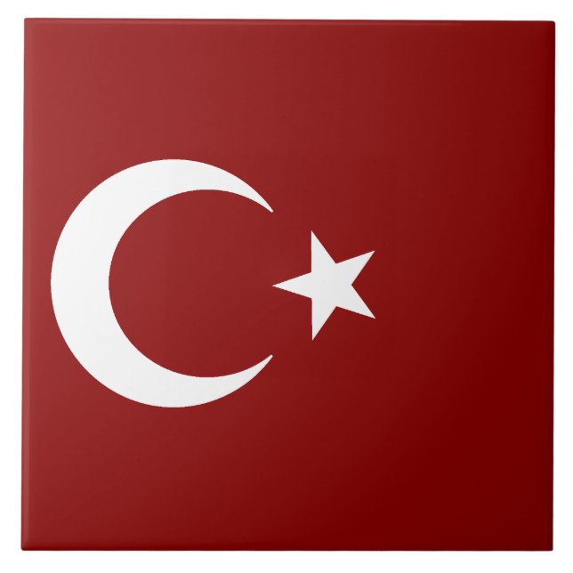 Turkish flag ceramic tile (Front)
