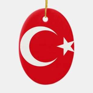 Turkish Flag Ceramic Tree Decoration
