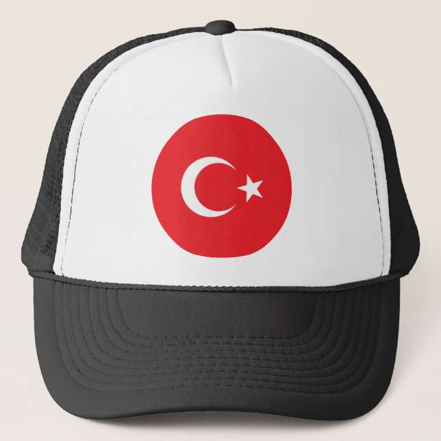 Turkish Flag Circle Trucker Hat (Front)